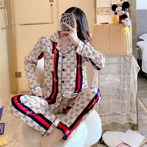 gucci womens designer pyjamas|gucci pajama set.